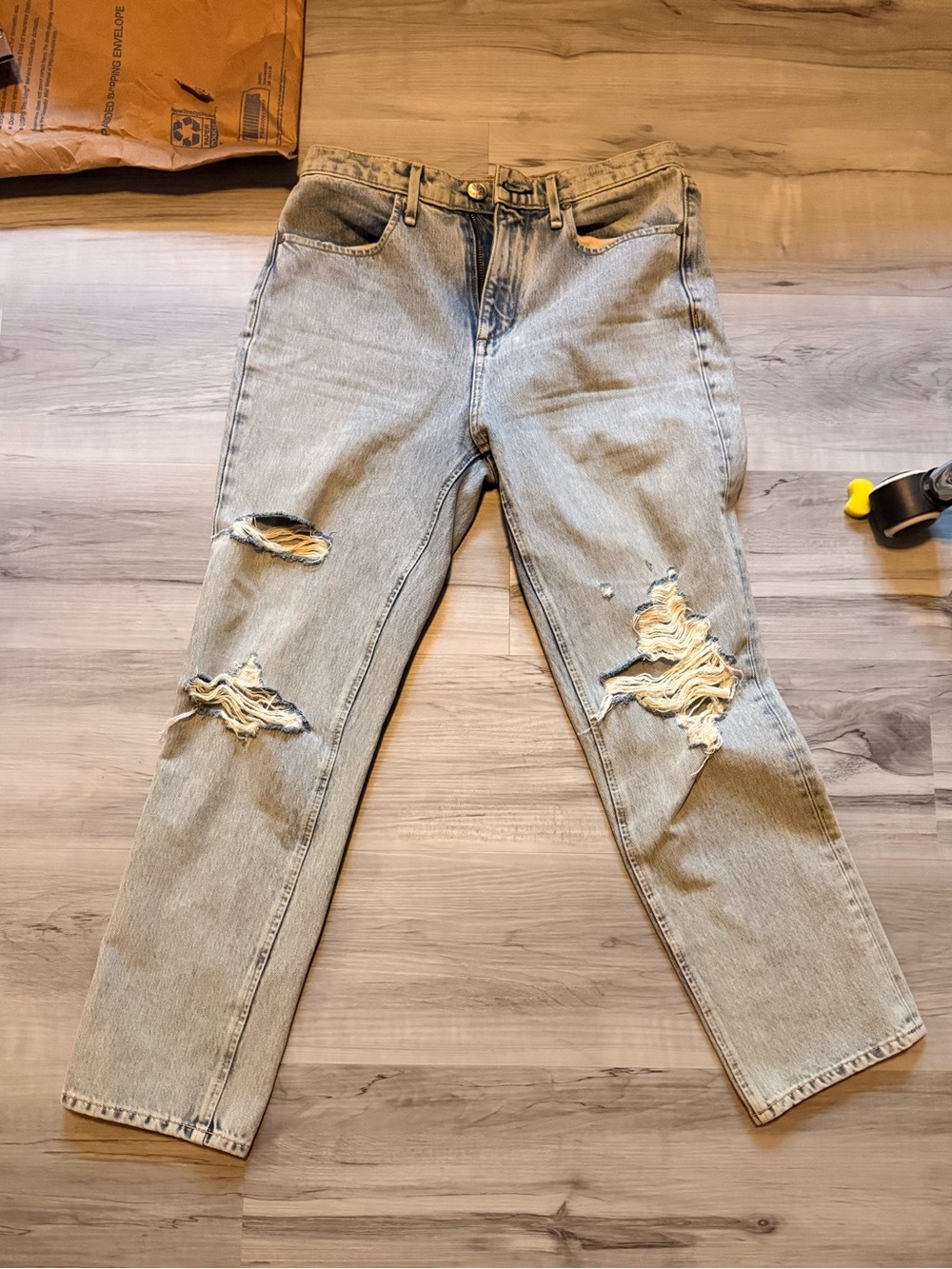 rag & bone Light Blue Distressed Boyfriend Jeans